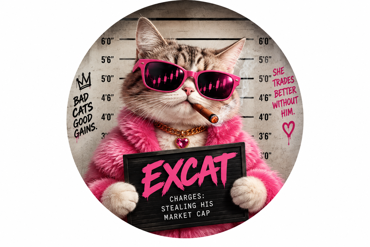 EXCAT mugshot holding a board reading EXCAT